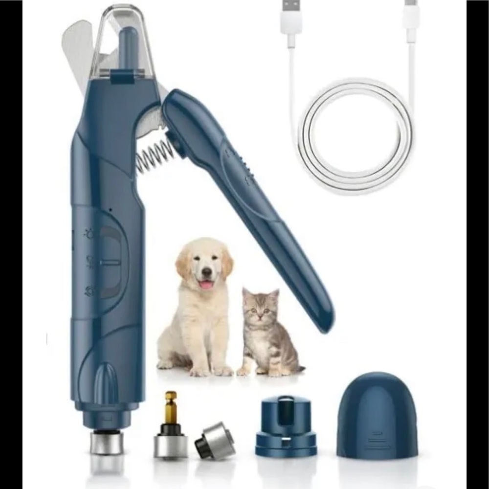 Amai Keto Dog Cat Nail Grinder & Clippers Set 2 LED Light 3 Grinders ports USB